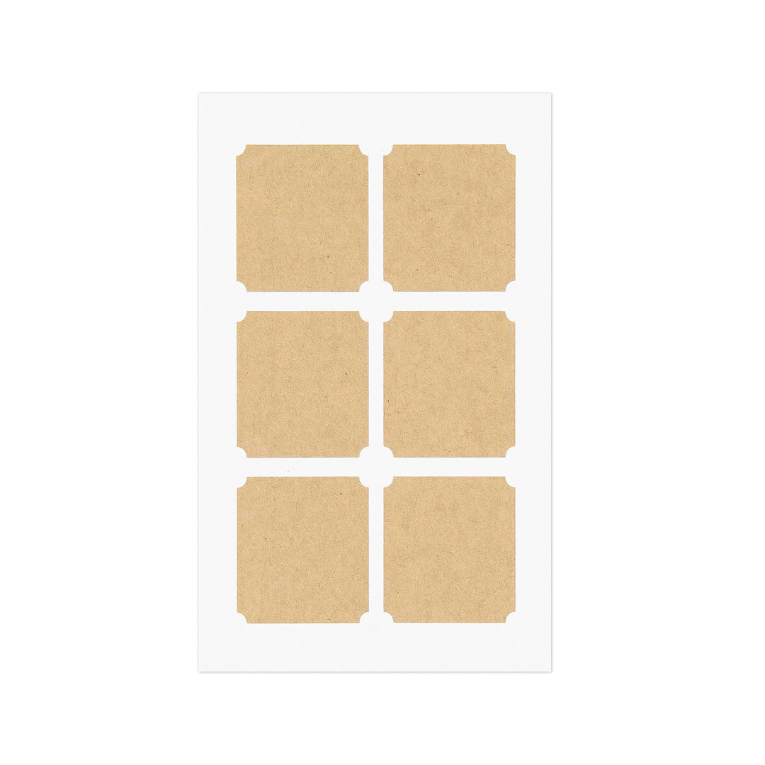 Kraftpapier Sticker eckig 24 Stück