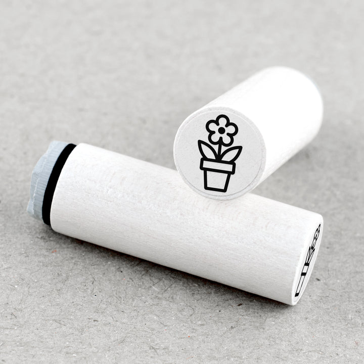 Mini Rubber Stamp Potted Flower