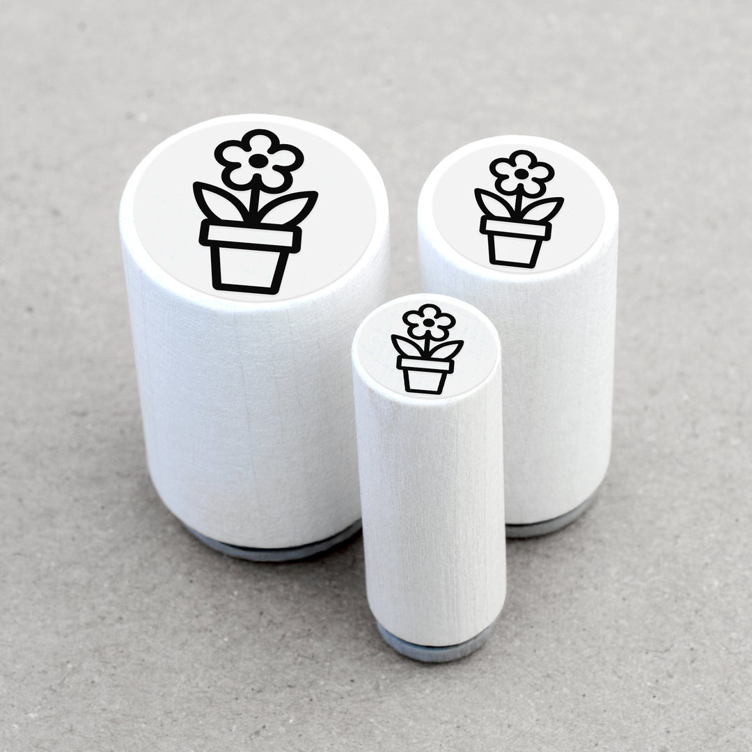 Mini Rubber Stamp Potted Flower