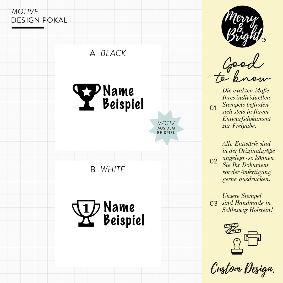 Großer Namens-Stempel Pokal x Vorname und Nachname