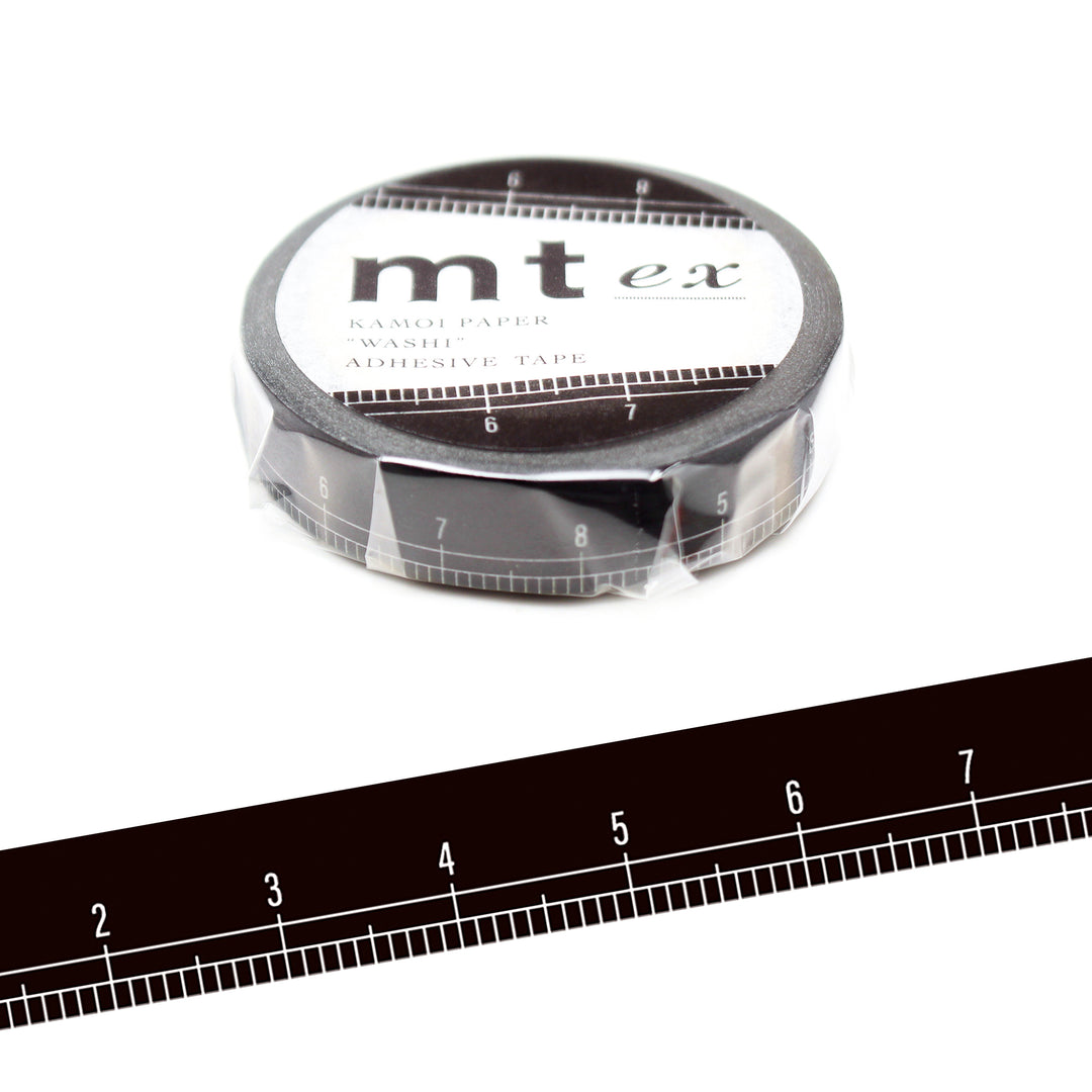 mt Masking Tape Ex Black Ruler 10 mm x 7 Meter