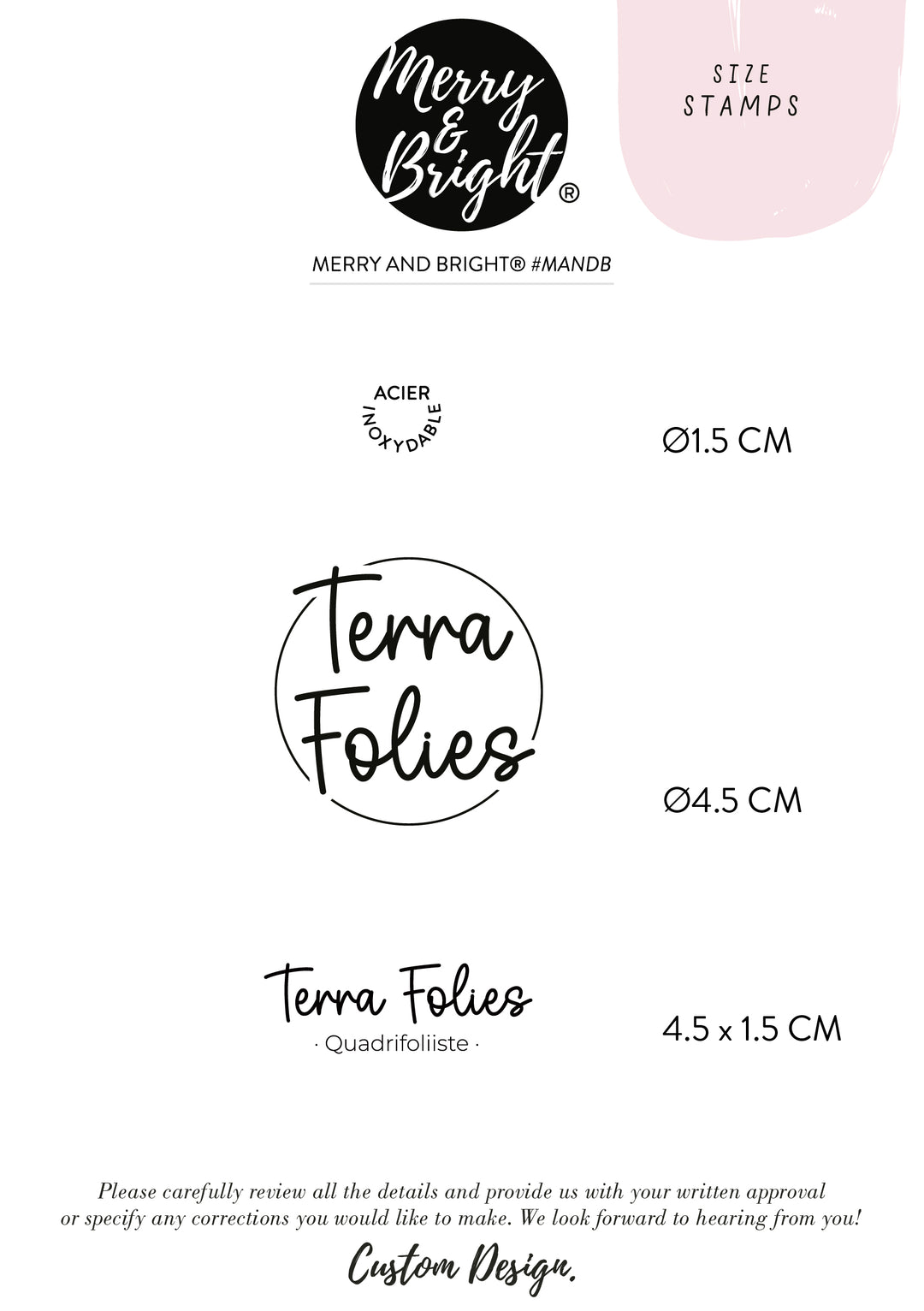 3x Custom Made Rubber Stamp Nolwenn