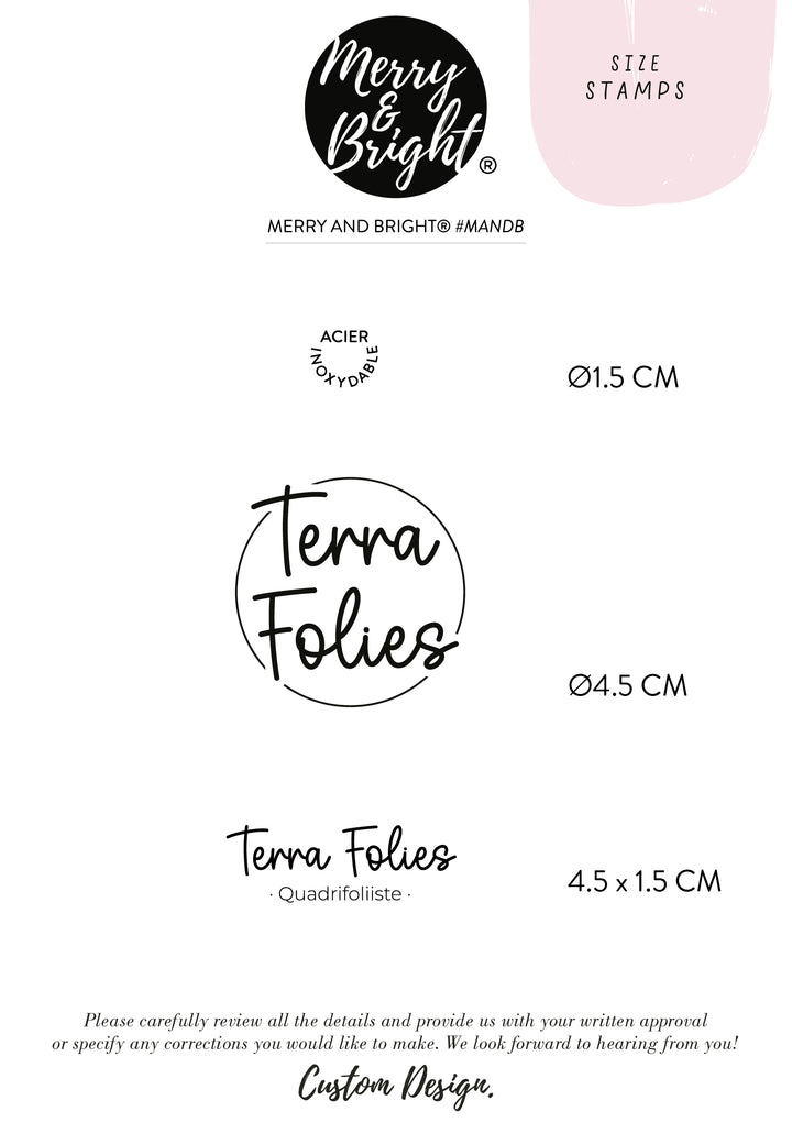 3x Custom Made Rubber Stamp Nolwenn