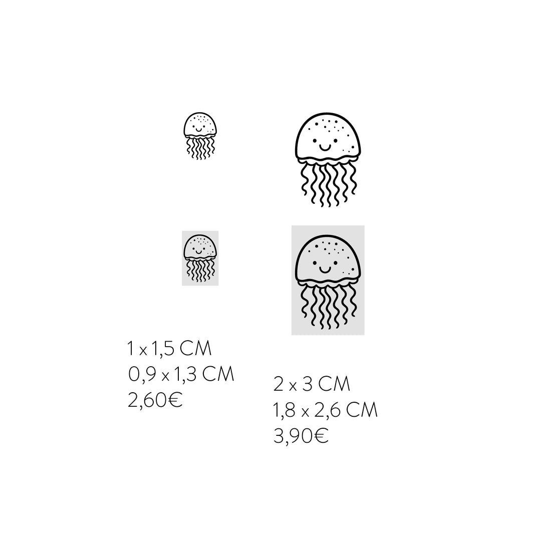 4 Stempel nach Wunsch Design Qualle