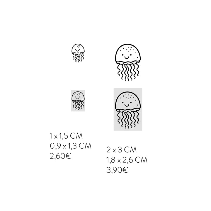 4 Stempel nach Wunsch Design Qualle