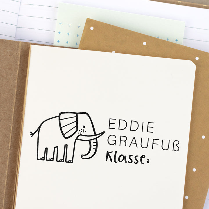 Großer Schul-Stempel Elefant 55 x 25 mm