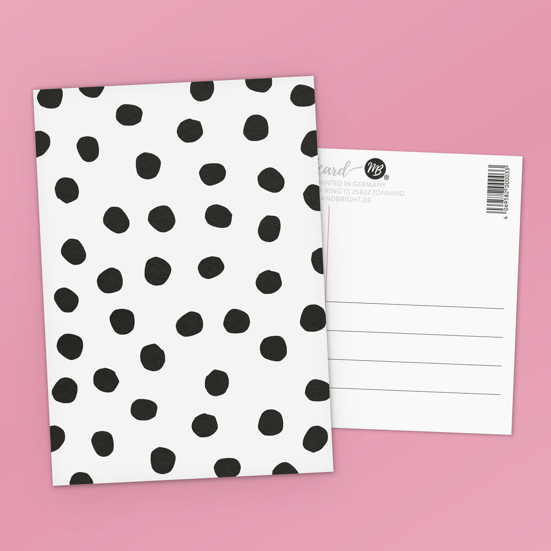 Postkarte DIN A6 Dots Black