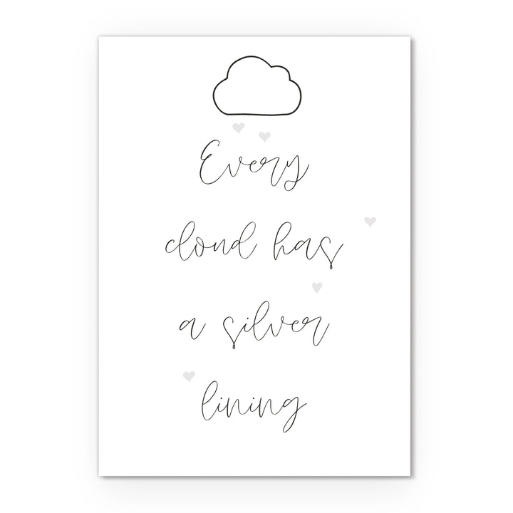 Postkarte DIN A6 Quote Every cloud has a silver lining