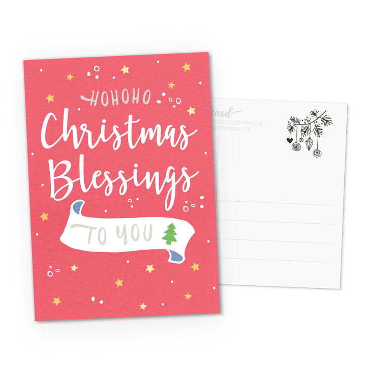 Postkarte DIN A6 Christmas blessings
