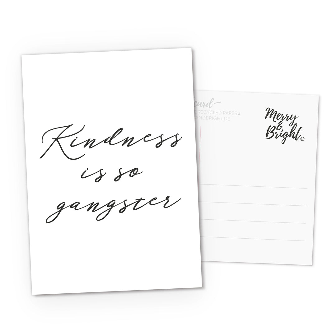 Postkarte DIN A6 Quote Kindness is so gangster