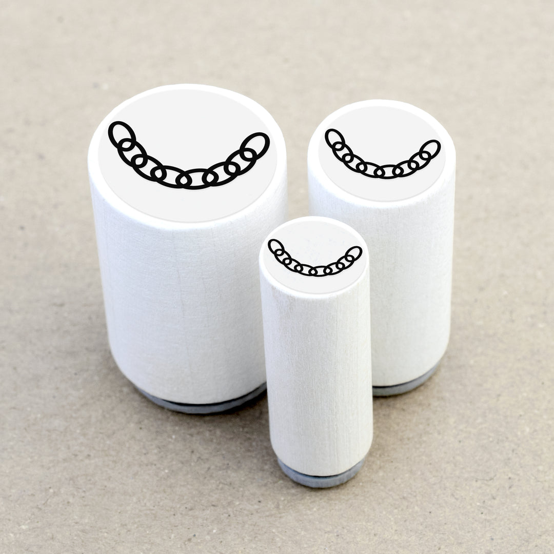 Mini Rubber Stamp Chain Link Necklace