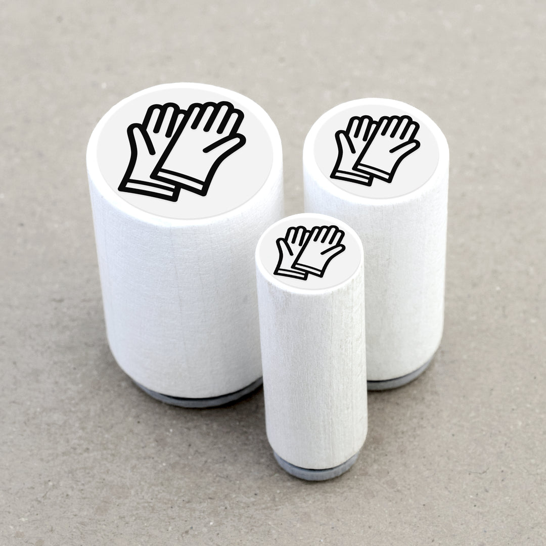 Ministempel Gummihandschuhe