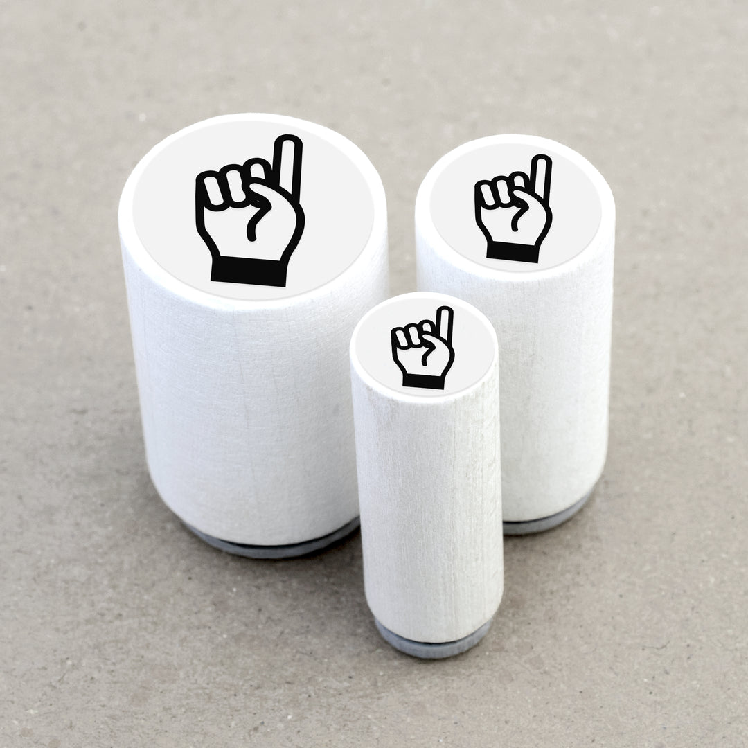 Ministempel Hand Geste eins