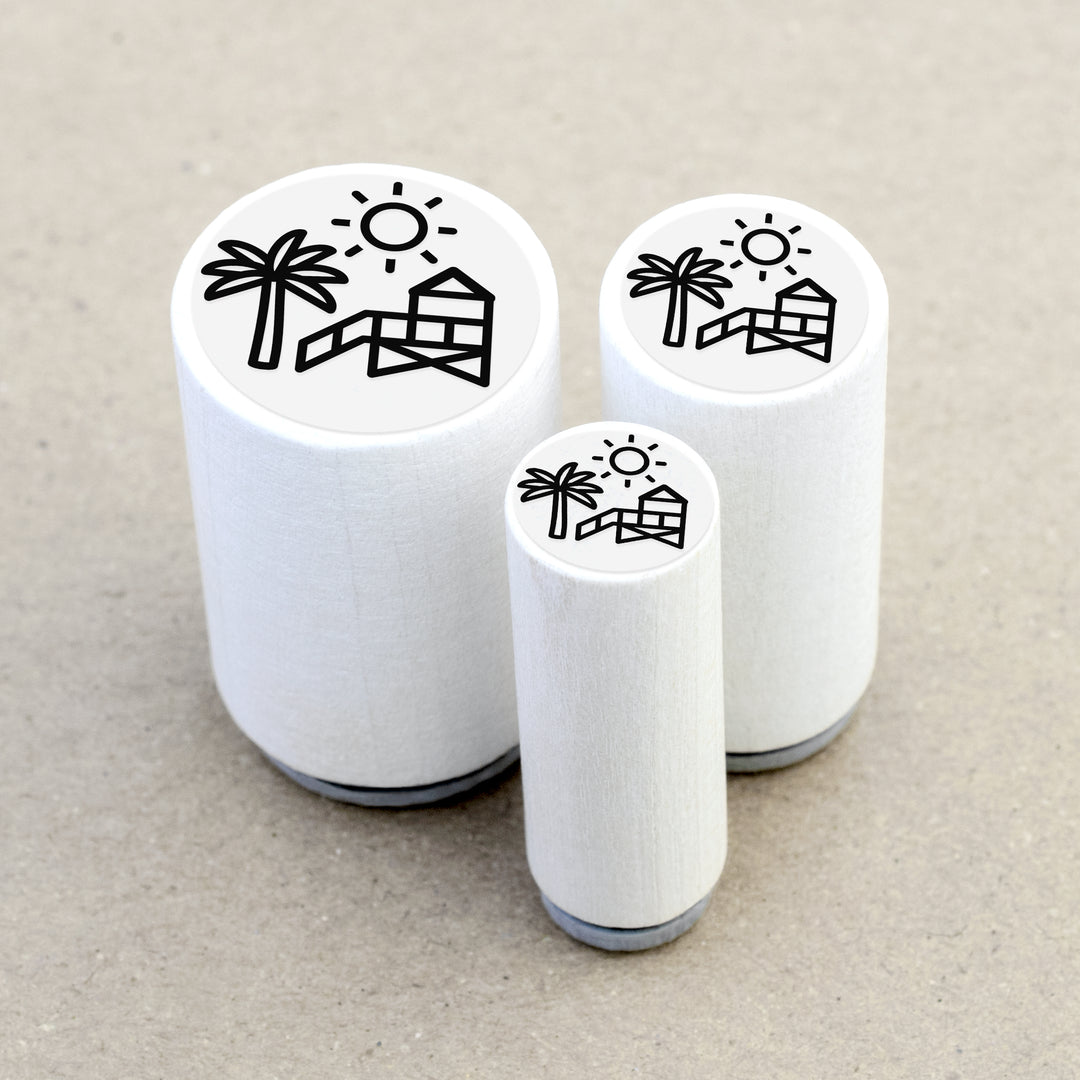 Mini Rubber Stamp Lifeguard Tower Miami