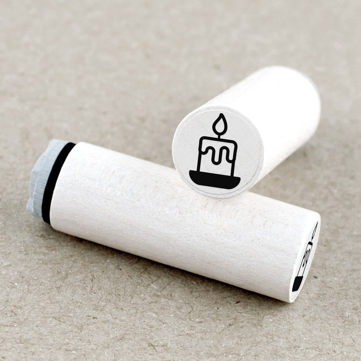Mini Rubber Stamp Pillar Candle