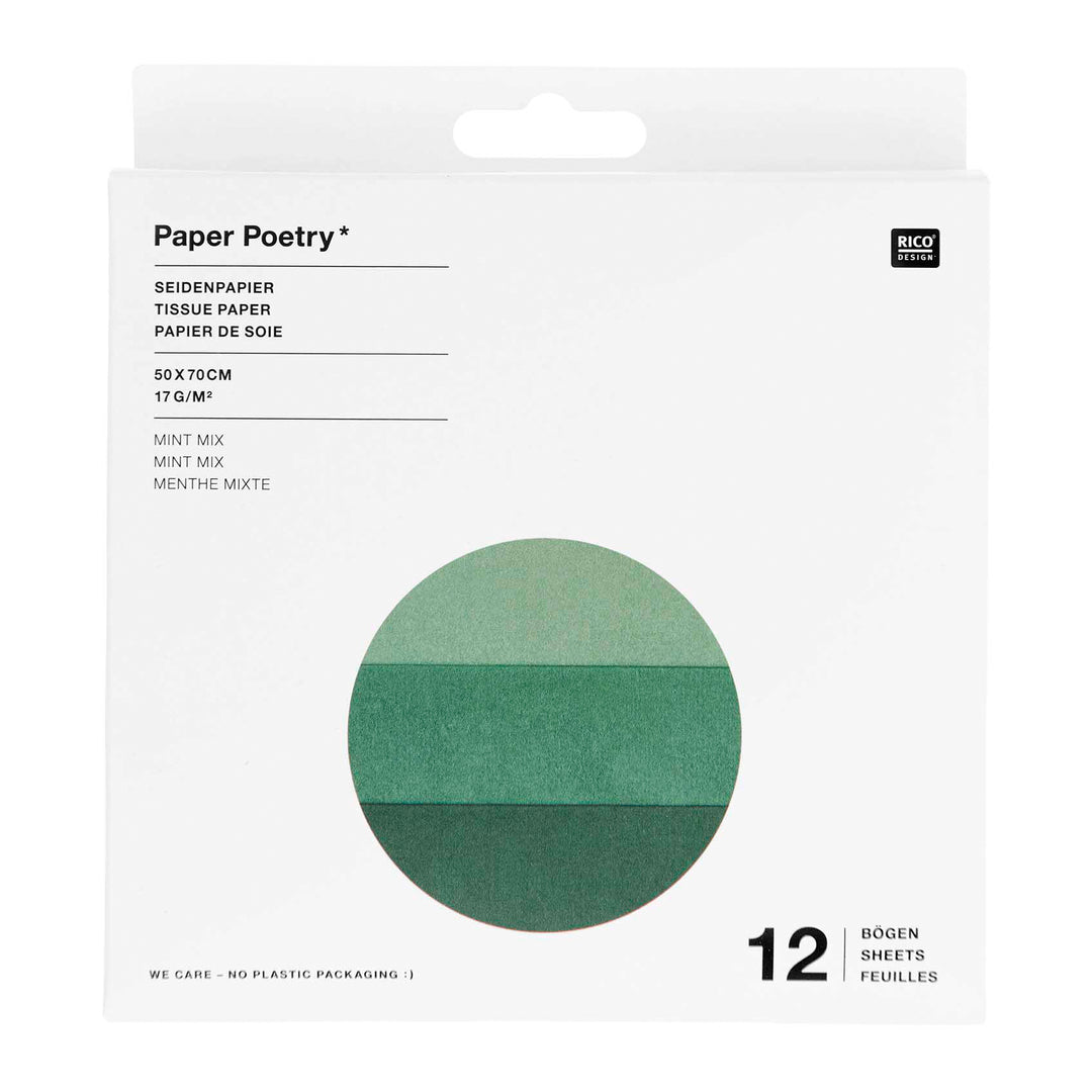 Seidenpapier Farbenmix mint 12 Stück