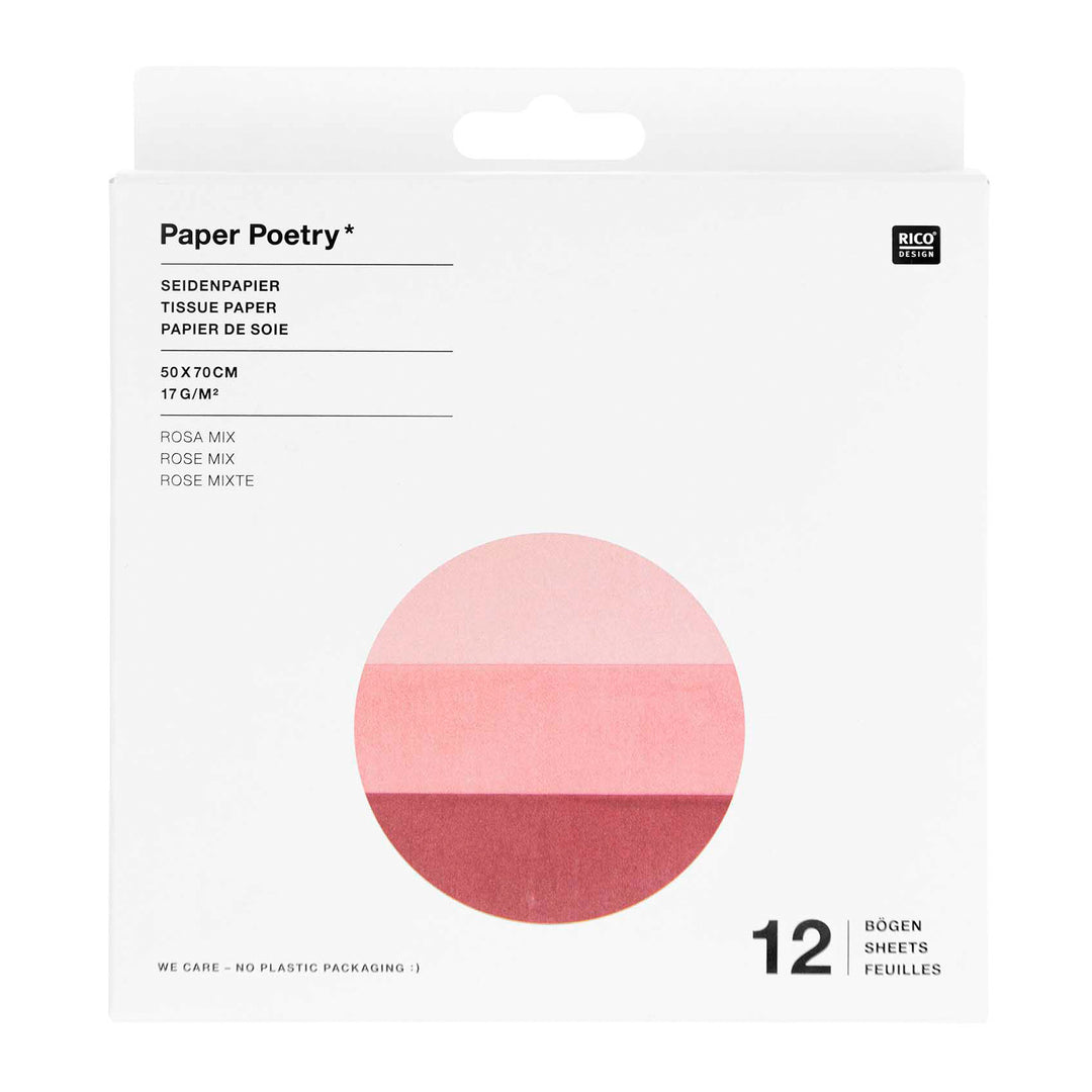Seidenpapier Farbenmix rosa 12 Stück