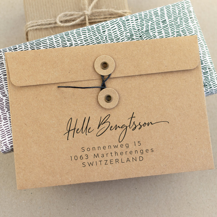 Signature-Stempel Helle mit Adresse in unterschiedlichen Größen