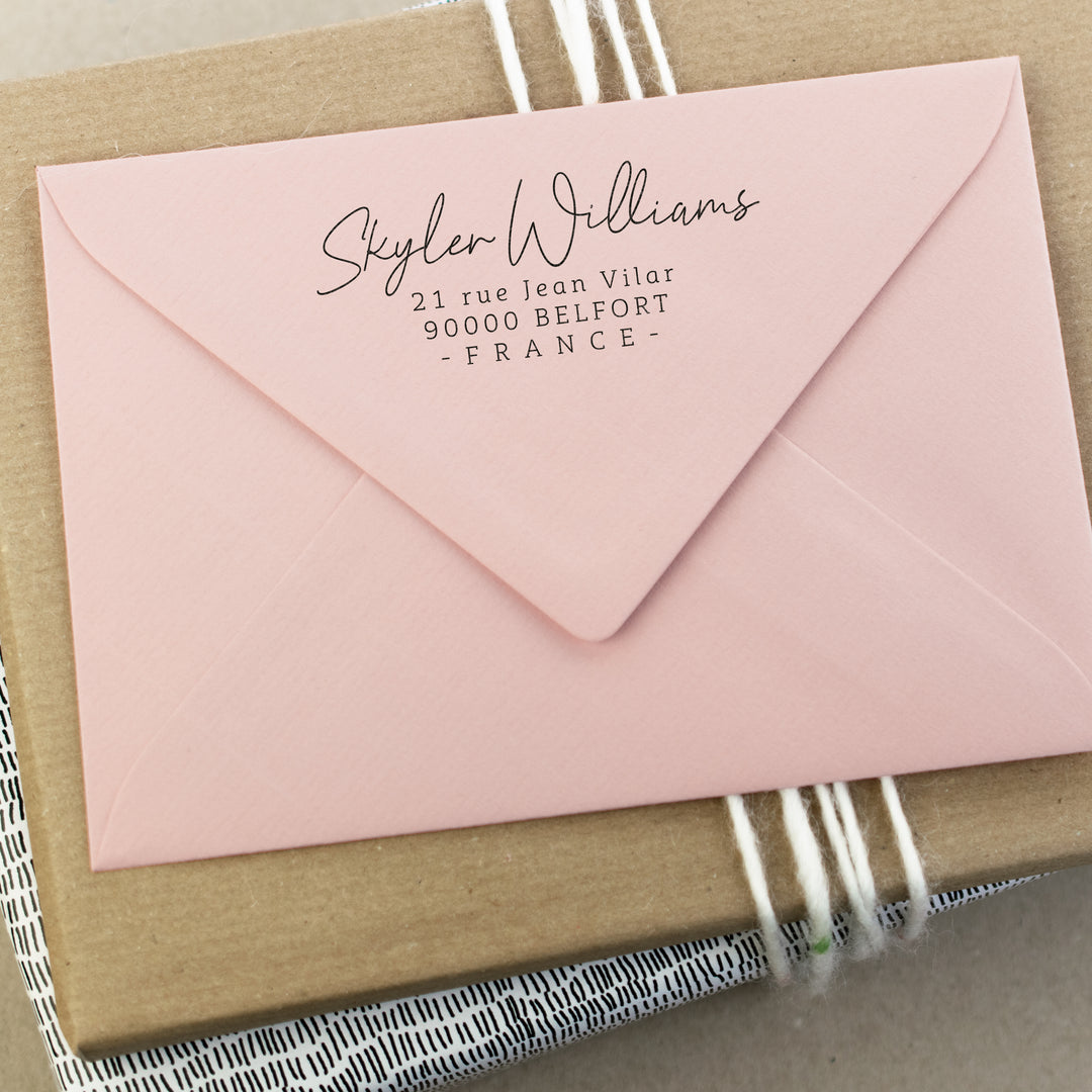 Signature-Stempel Skyler mit Adresse in unterschiedlichen Größen