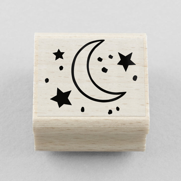 Stempel Mond und Sterne 30 x 25 mm