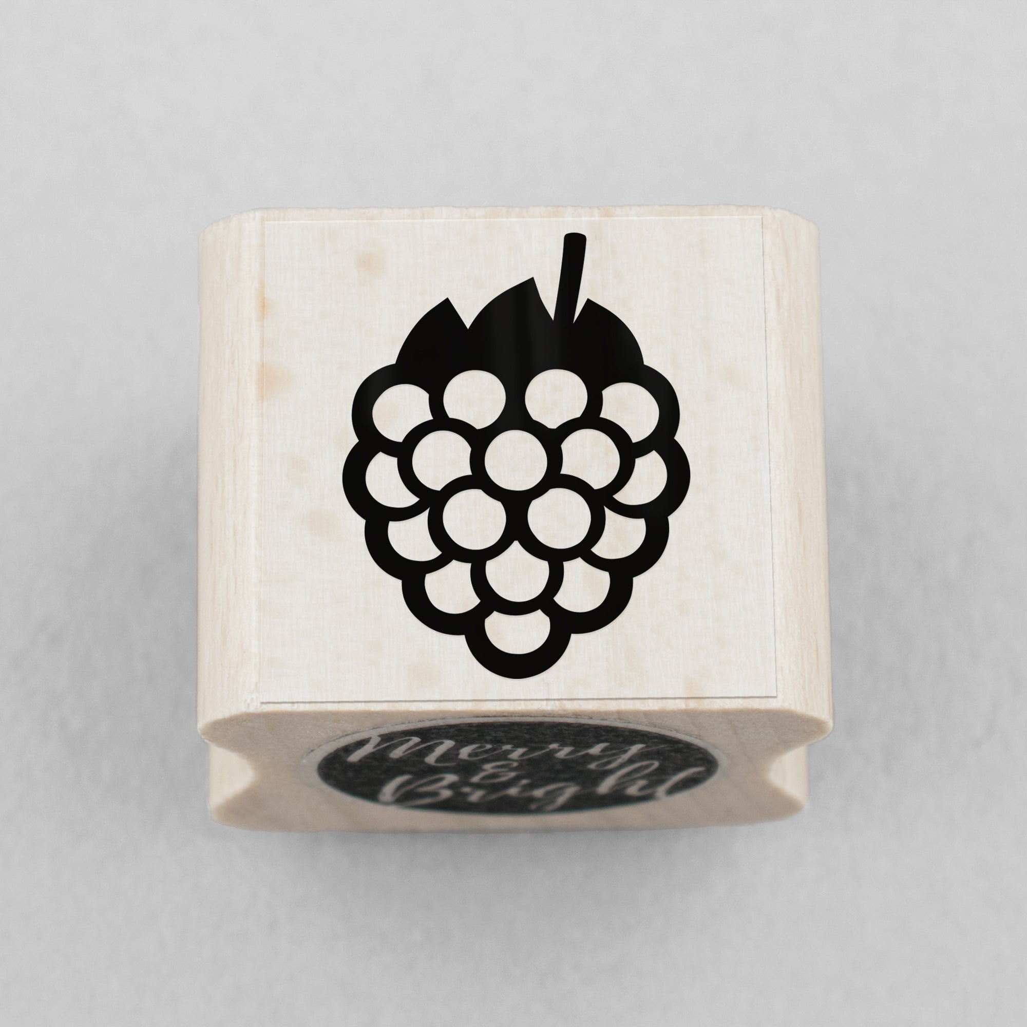 Stempel Brombeere Motiv - Holzstempel Mit Lasergravur, Abdruck Ca. 27x38 Mm