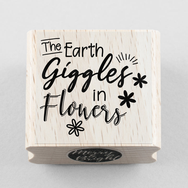 Stempel The Earth Giggles in Flowers 35 x 35 mm