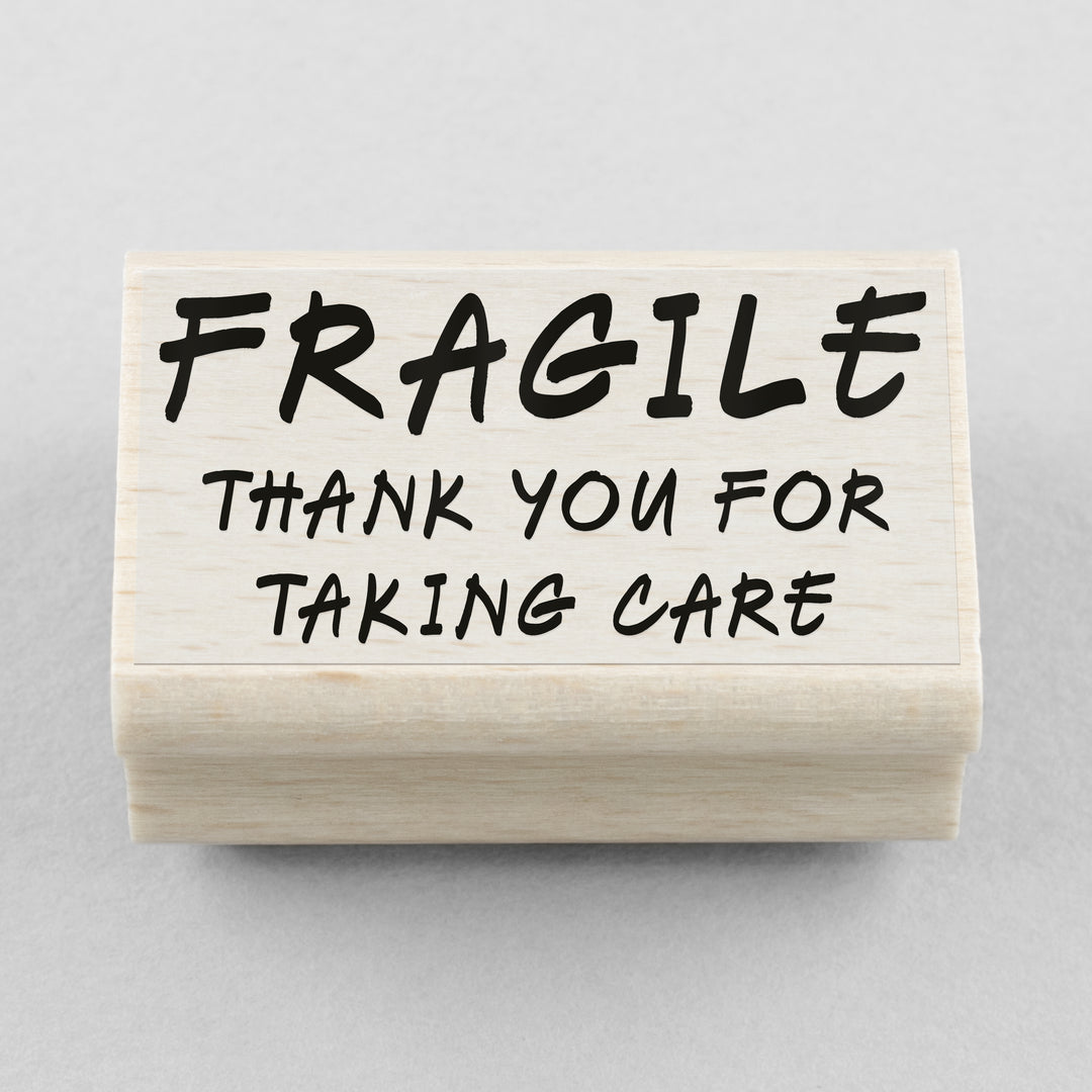 Stempel Fragile Thank You For Taking Care 45 x 25 mm