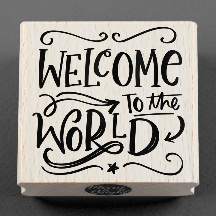 Stempel Welcome to the World 60 x 60 mm