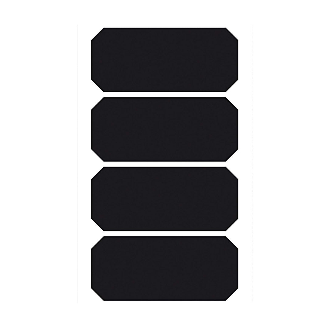 Tafelfolien-Sticker schwarz eckig Etikett 4 Stück