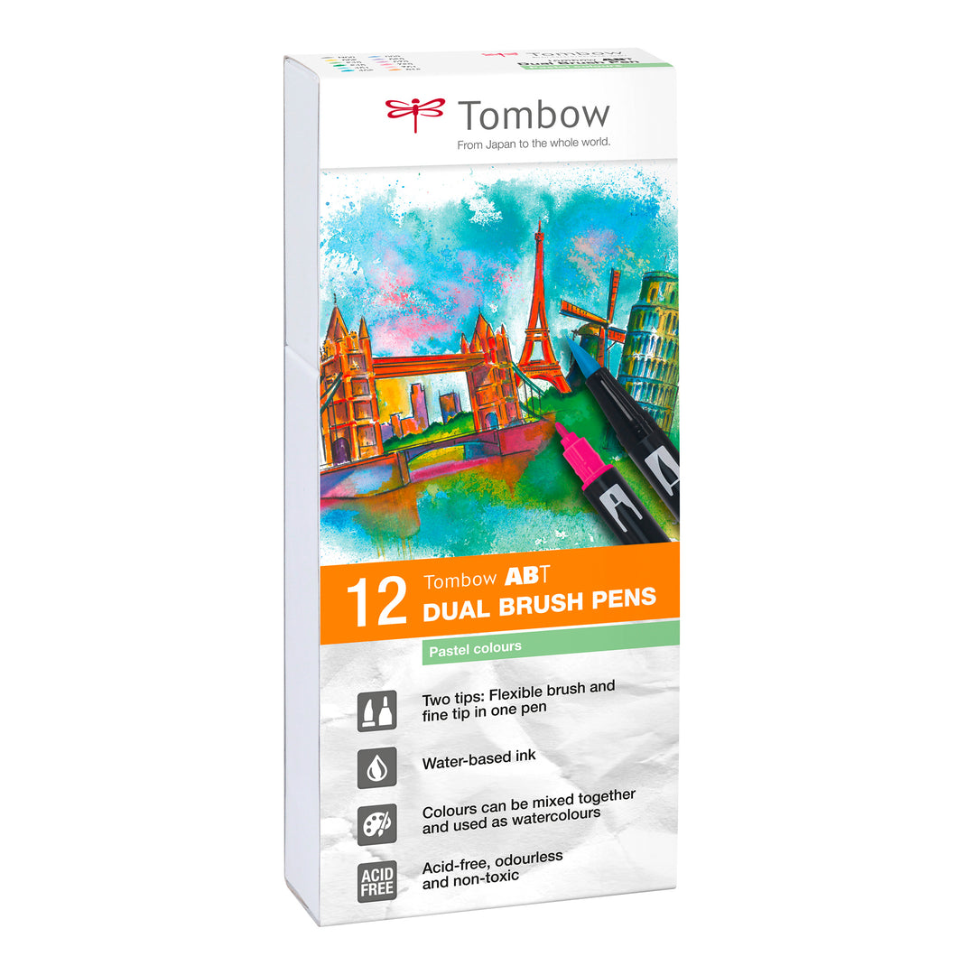 Tombow ABT Dual Brush Pen Set Pastel Colors 12 Stück