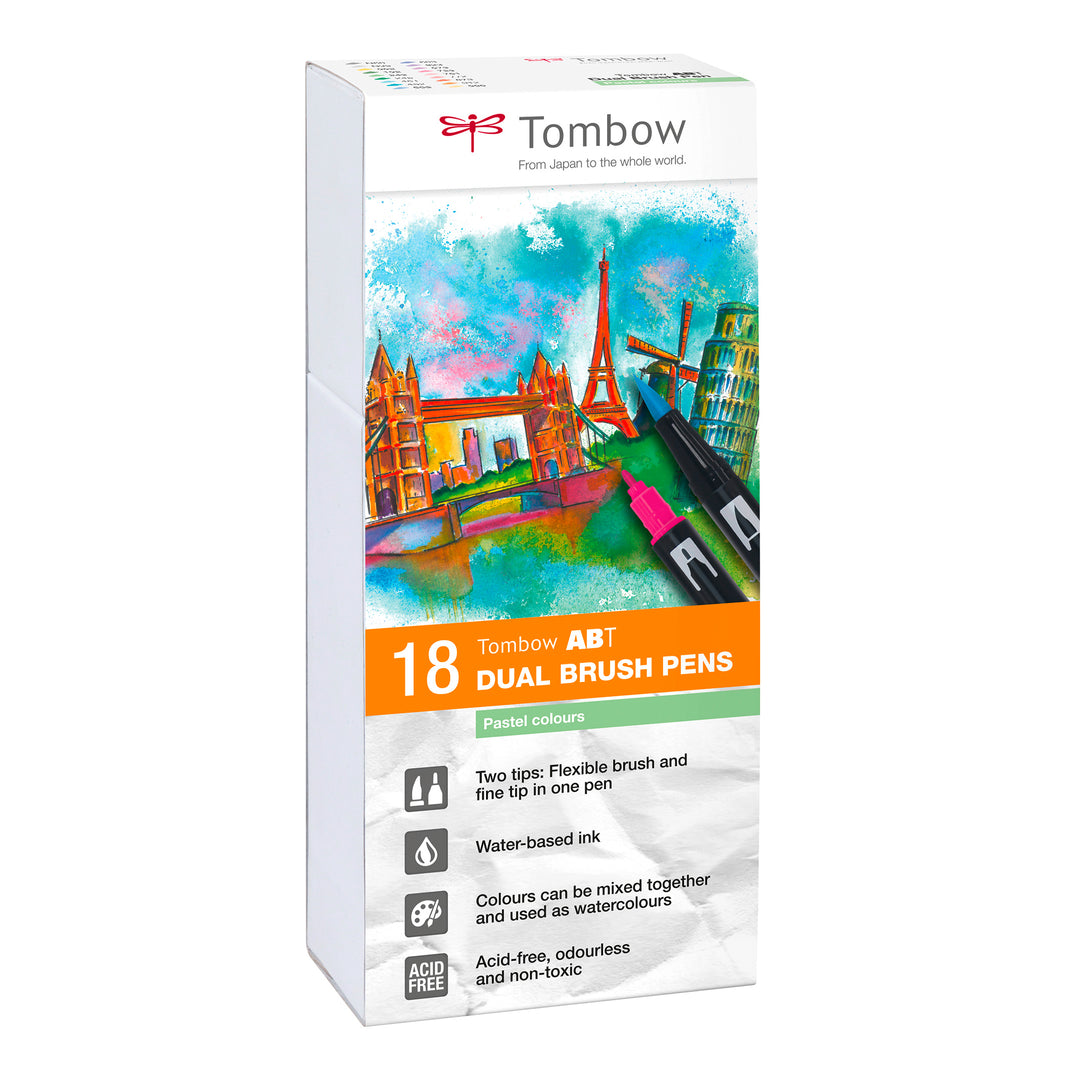 Tombow ABT Dual Brush Pen Set Pastel Colors 18 Stück