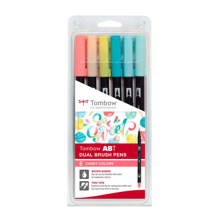 Tombow ABT Dual Brush Pen Set Candy Colors 6 Stück