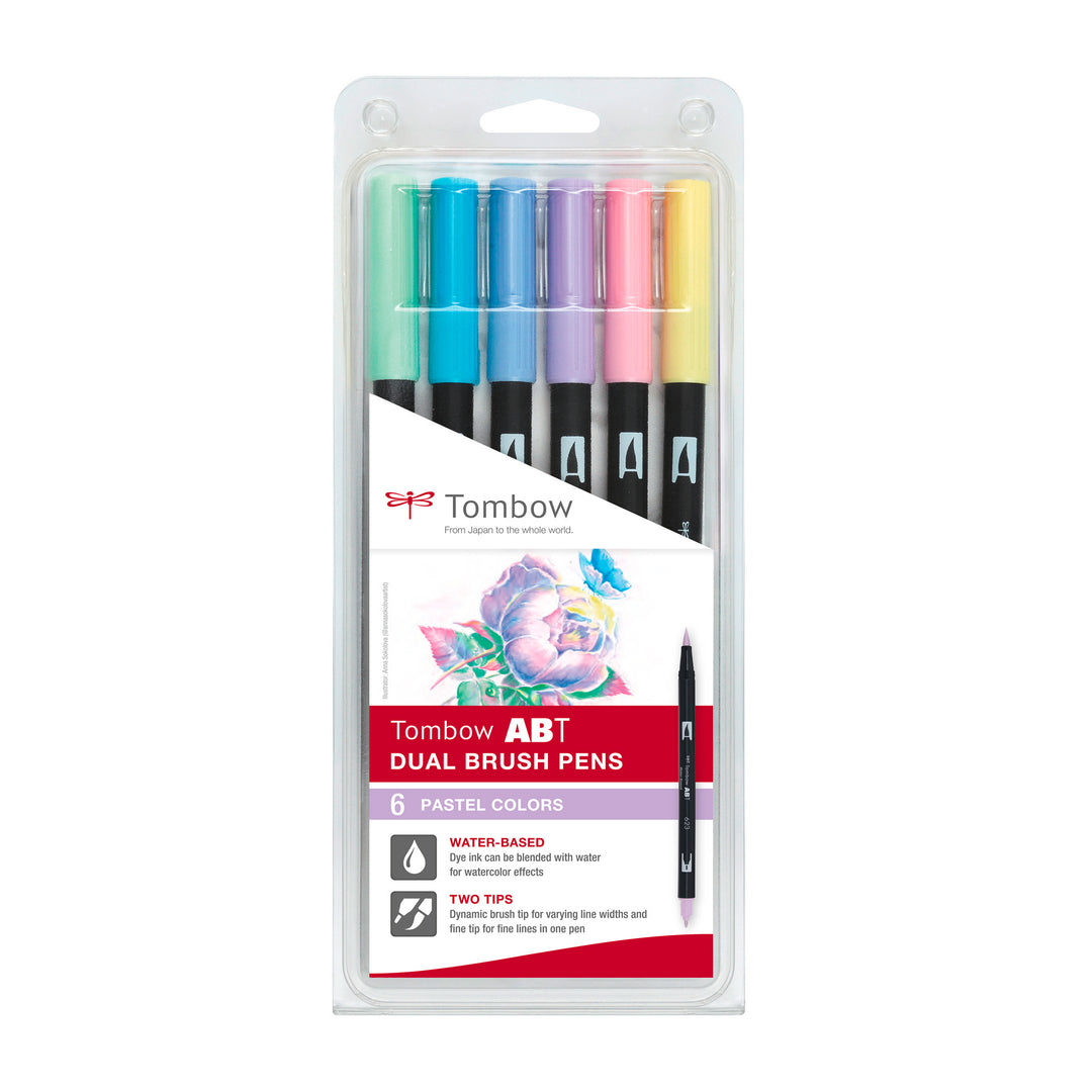 Tombow ABT Dual Brush Pen Set Pastel Colors 6 Stück