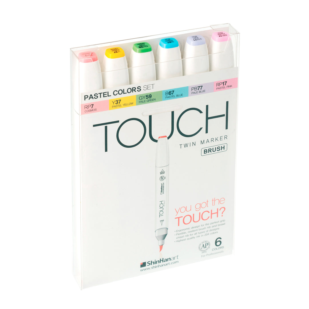 TOUCH TWIN Brush Marker Pastel Colors 6 Stück