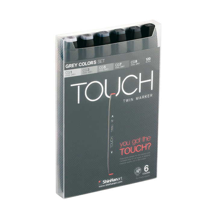 TOUCH TWIN Marker Grey Colors 6 Stück
