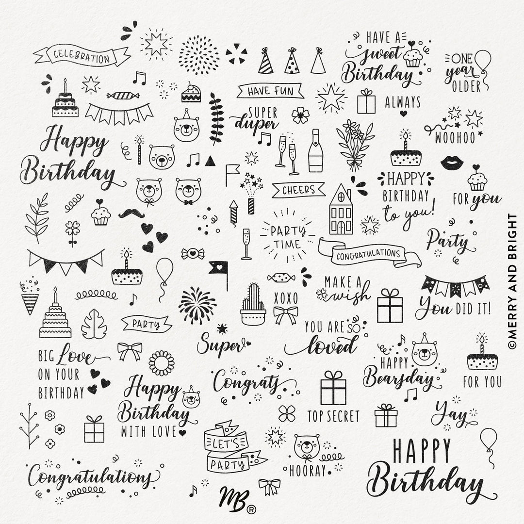 Stempel Happy Birthday To You 45 x 80 mm